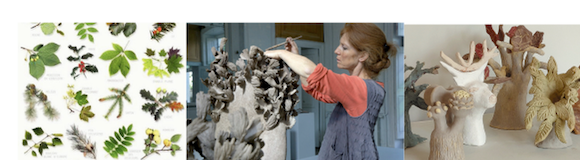 Workshop Agnès His & Axelle Gaussen : herbier de feuillages, atelier avec l'artiste, sculptures céramiques